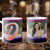 Abstract Fluid Letter D Neon Brush Kaffeetasse