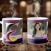 Abstract Fluid Letter E Neon Feather Kaffeetasse
