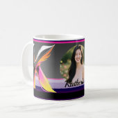 Abstract Fluid Letter K Neon Feather Kaffeetasse (Vorderseite Links)