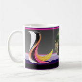 Abstract Fluid Letter L Neon Feather Kaffeetasse (Links)