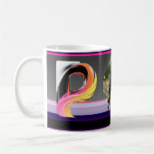 Abstract Fluid Letter P Neon Feather Kaffeetasse (Links)