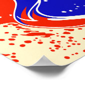 Abstract Fluid Waves in Red, and Blue Poster (Ecke)