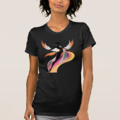 Abstract Flying Woman Neon Flow Silhouette T-Shirt (Vorderseite)