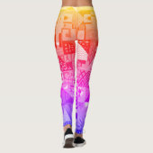 Abstract Folk Art Rainbow Gradient Quilt Leggings (Rückseite)