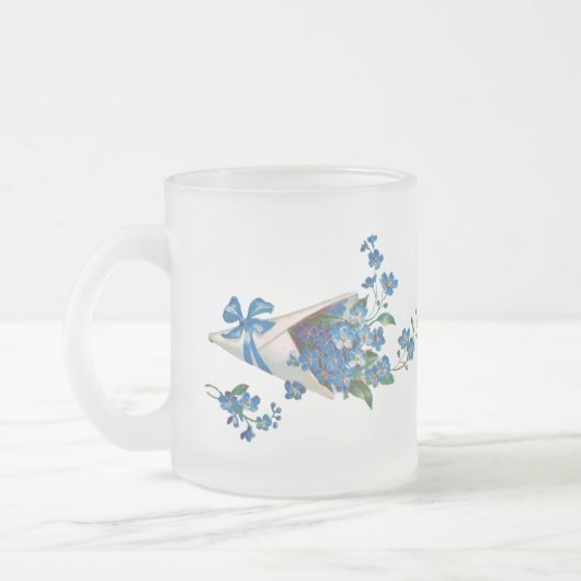 Abstract Forget-Me-Not Frosted Mug Mattglastasse (Links)