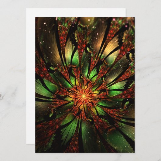 Abstract fractal flower design. einladung (Vorne/Hinten)