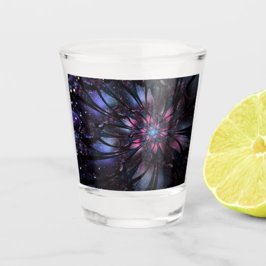 Abstract fractal flower design. schnapsglas (Vorderseite)