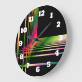 Abstract Fractal Lines and Crosses Große Wanduhr (Winkel)