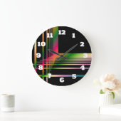 Abstract Fractal Lines and Crosses Große Wanduhr (Zuhause)