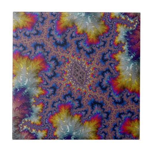 Abstract fractal patterns and shapes. Fractal Art Fliese (Vorderseite)