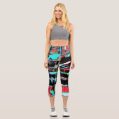 Abstract Freedom – Custom High Waisted Yoga Capris (Vorderseite)