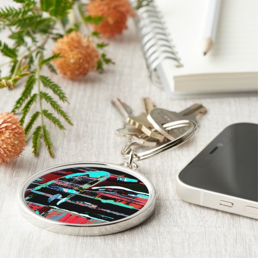 Abstract Freedom – Premium Round Large Keychain Schlüsselanhänger (Seite)