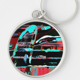 Abstract Freedom – Premium Round Large Keychain Schlüsselanhänger