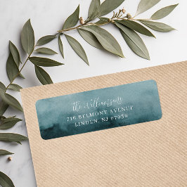 Abstract Frost Blue Watercolor Return Address