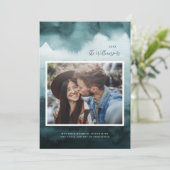 Abstract Frost Modern Christmas Photo Card Feiertagskarte (Stehend Vorderseite)