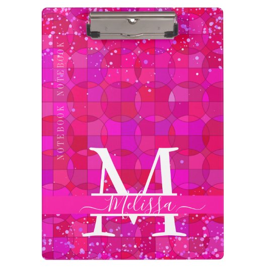 Abstract Fuchsia Red Customizable Klemmbrett (Vorderseite)