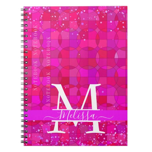 Abstract Fuchsia Red Customizable Notizblock (Vorderseite)