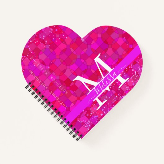Abstract Fuchsia Red Customizable Notizblock (Vorderseite)