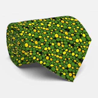 Abstract Fun Green Yellow Black Corn Peas Pattern Krawatte
