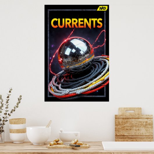Abstract Futuristic Image of a Metallic Sphere Poster (Küche)