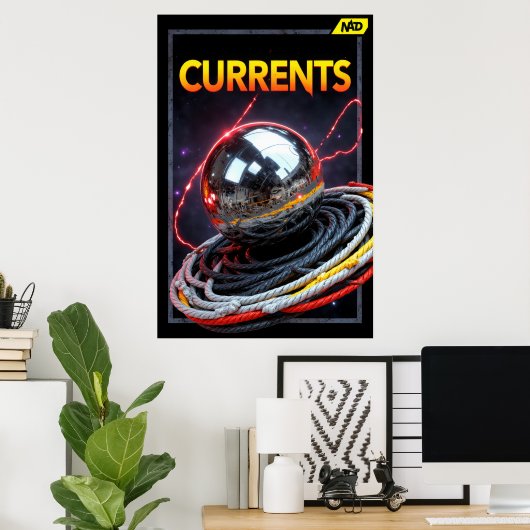 Abstract Futuristic Image of a Metallic Sphere Poster (Heimbüro)