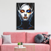 Abstract Futuristic Woman Portrait Canvas Art Leinwanddruck (Insitu (Wohnzimmer))