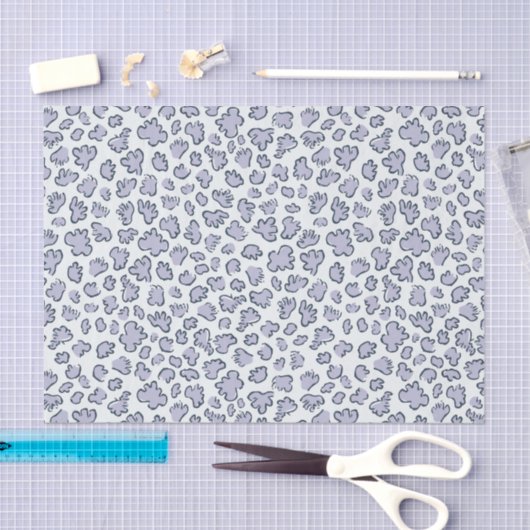 Abstract Garden Confetti | Pattern Pale Periwinkle Seidenpapier (Handwerk)