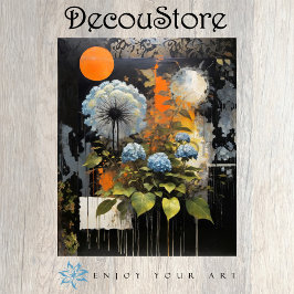 Abstract Garden Decoupage Seidenpapier