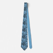 Abstract Geometric Black & Blue Custom Necktie Krawatte (Vorderseite)