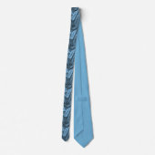 Abstract Geometric Black & Blue Custom Necktie Krawatte (Rückseite)
