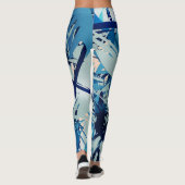 Abstract geometric blue camo leggings (Rückseite)
