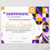 Abstract Geometric Certificate of Achievement Mode (Vorderseite)