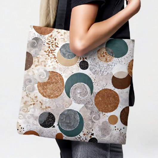 Abstract Geometric Circle Pattern Neutral Boho 384 Tasche