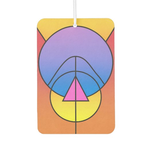 Abstract Geometric Circles Line Colorful Autolufterfrischer (Vorderseite)