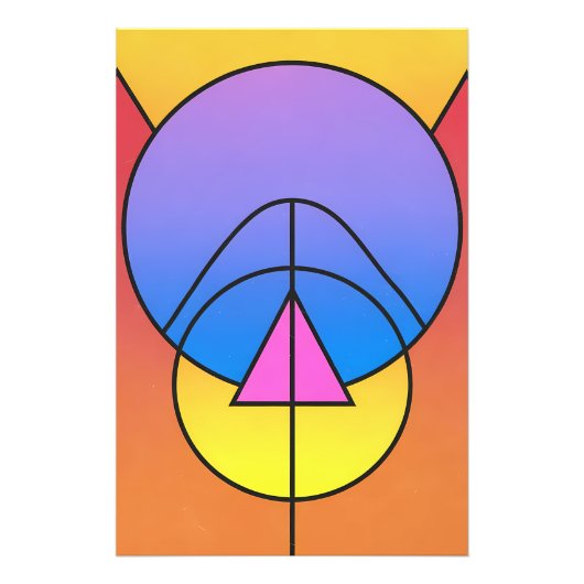 Abstract Geometric Circles Line Colorful Poster (Vorne)
