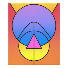 Abstract Geometric Circles Line Colorful Poster