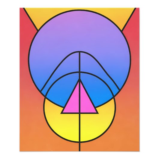 Abstract Geometric Circles Line Colorful Poster (Vorne)