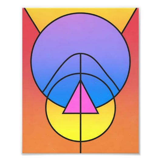 Abstract Geometric Circles Line Colorful Poster (Vorne)
