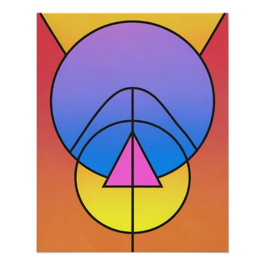 Abstract Geometric Circles Line Colorful Poster (Vorderseite)