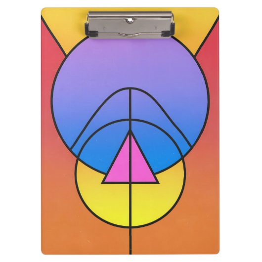 Abstract Geometric Circles Line Colorful Poster Klemmbrett (Vorderseite)