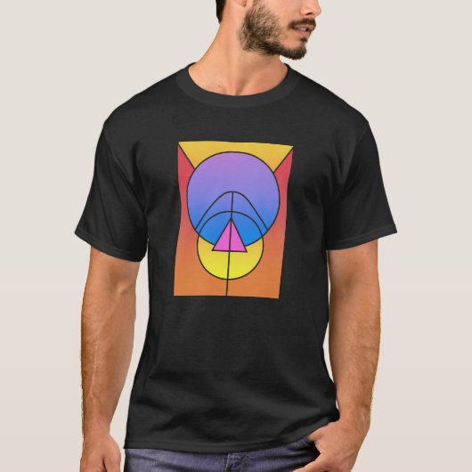 Abstract Geometric Circles Line Colorful T-Shirt (Vorderseite)