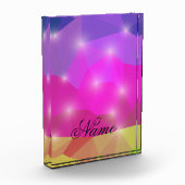 Abstract Geometric Crystal Mosaic in Pink Fotoblock (Links)
