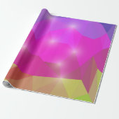 Abstract Geometric Crystal Mosaic in Pink Geschenkpapier (Ungerollt)