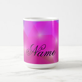 Abstract Geometric Crystal Mosaic in Pink Kaffeetasse