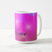 Abstract Geometric Crystal Mosaic in Pink Kaffeetasse (VorderseiteRechts)