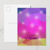 Abstract Geometric Crystal Mosaic in Pink Postkarte (Vorne/Hinten)