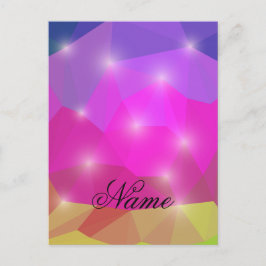 Abstract Geometric Crystal Mosaic in Pink Postkarte