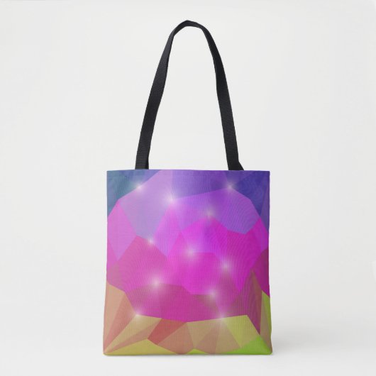 Abstract Geometric Crystal Mosaic in Pink Tasche (Vorderseite)