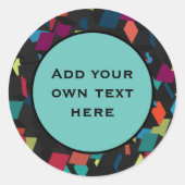 Abstract Geometric Cube Pattern Custom Text Runder Aufkleber (Vorderseite)