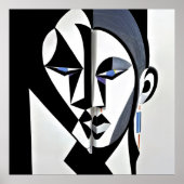 Abstract Geometric Cubist Face Poster (Vorne)